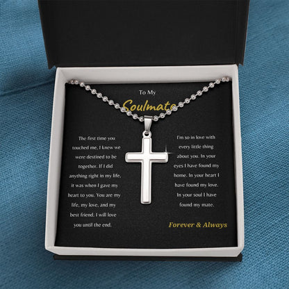 To My Soulmate | Ball Chain Cross Necklace