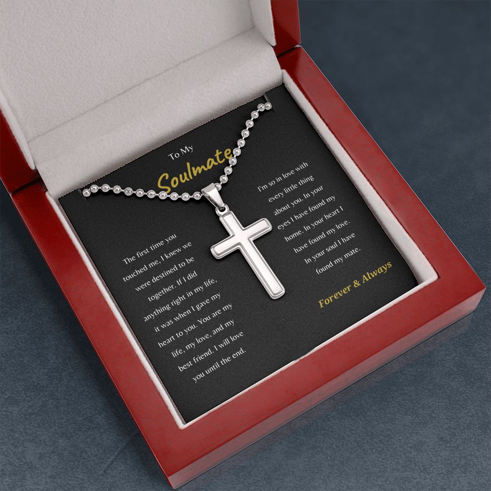 To My Soulmate | Ball Chain Cross Necklace