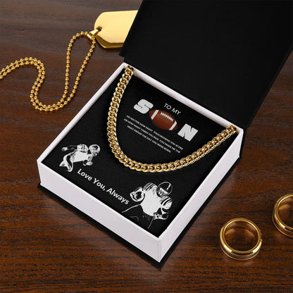 To My Son Football | Cuban Link Chain