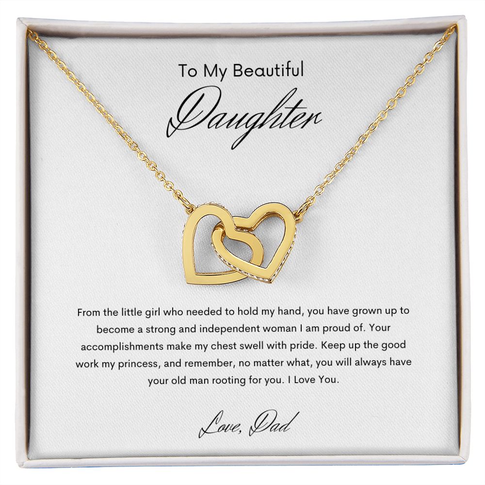 To My Beautiful Daughter | Interlocking Hearts Necklace