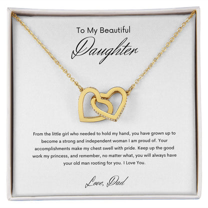 To My Beautiful Daughter | Interlocking Hearts Necklace