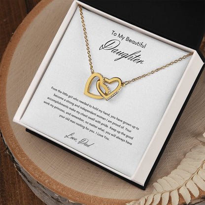 To My Beautiful Daughter | Interlocking Hearts Necklace