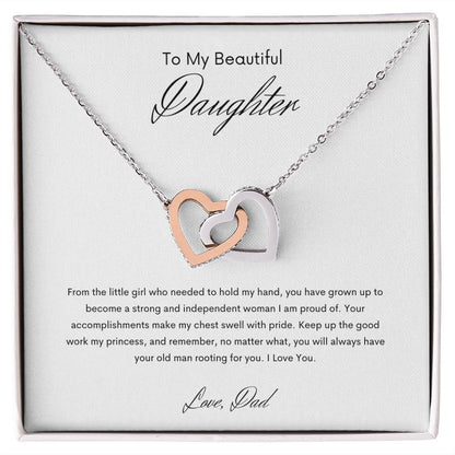 To My Beautiful Daughter | Interlocking Hearts Necklace