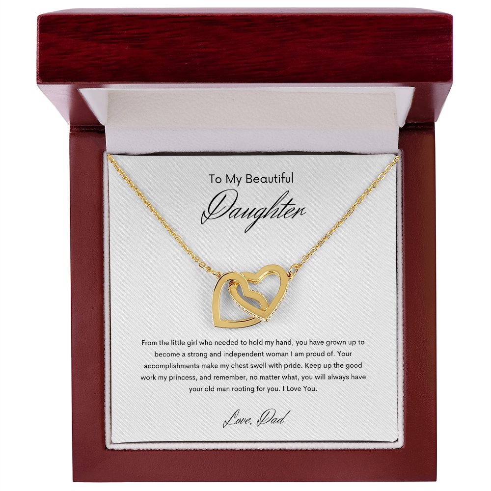 To My Beautiful Daughter | Interlocking Hearts Necklace