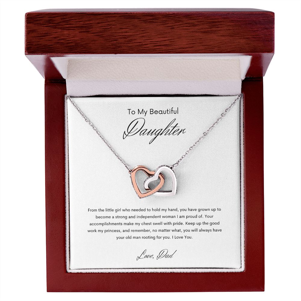 To My Beautiful Daughter | Interlocking Hearts Necklace