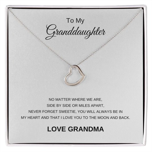 To My Granddaughter | Delicate Heart Necklace