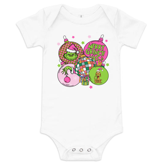 Grinch Ornaments | Baby short sleeve one piece