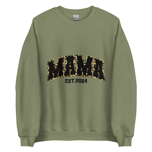 Mama est. 2024 Animal Print | Unisex Sweatshirt