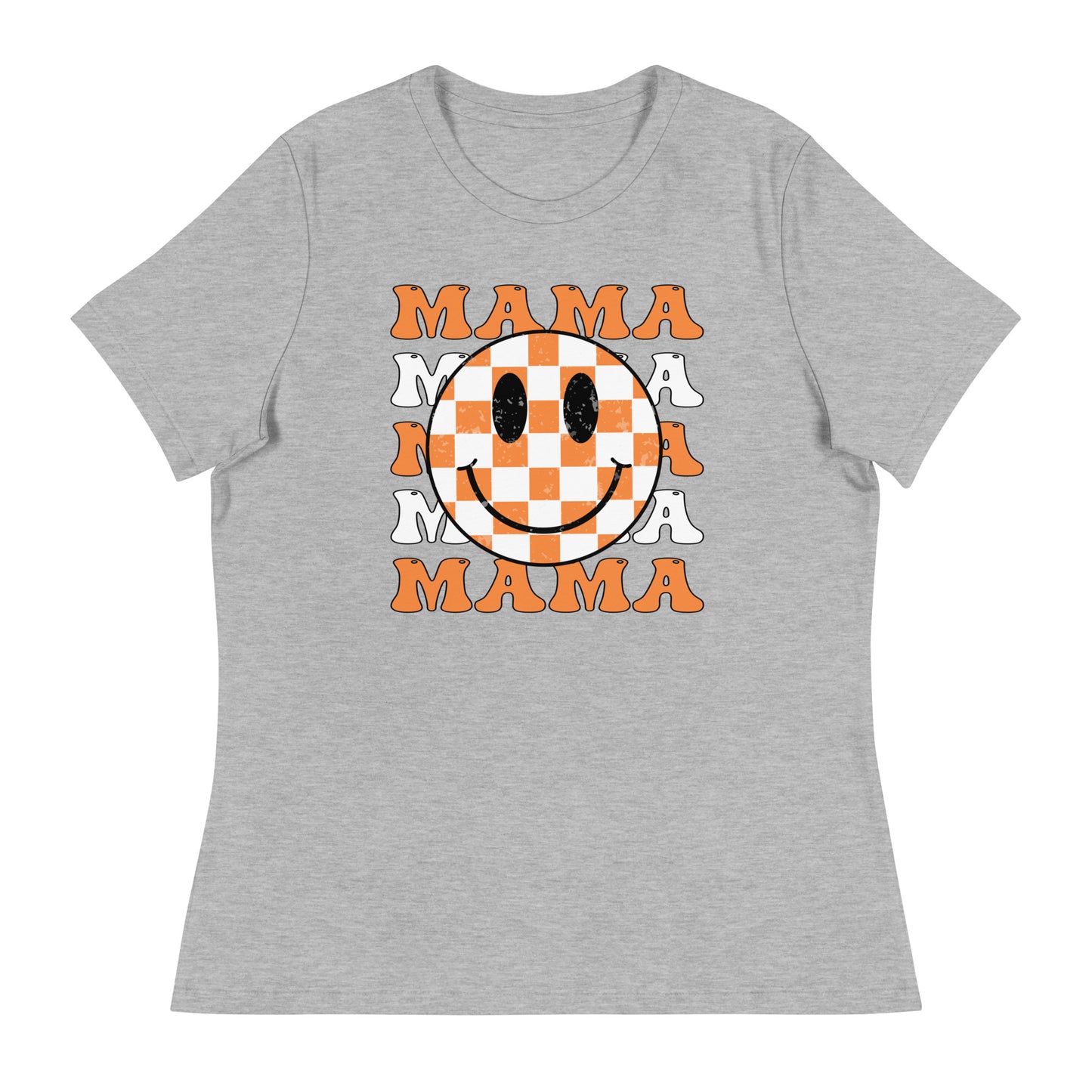 Mama Orange Checkered | Women's Relaxed T-Shirt