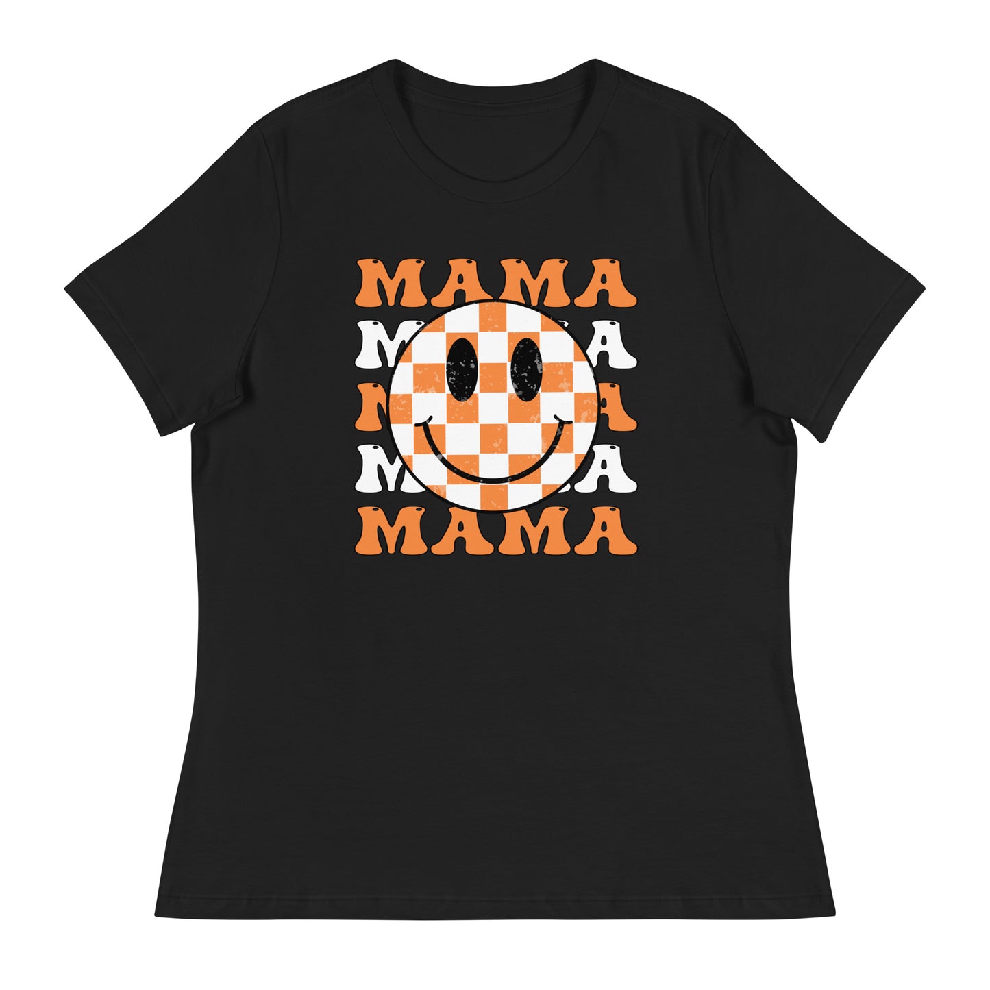 Mama Orange Checkered | Women's Relaxed T-Shirt