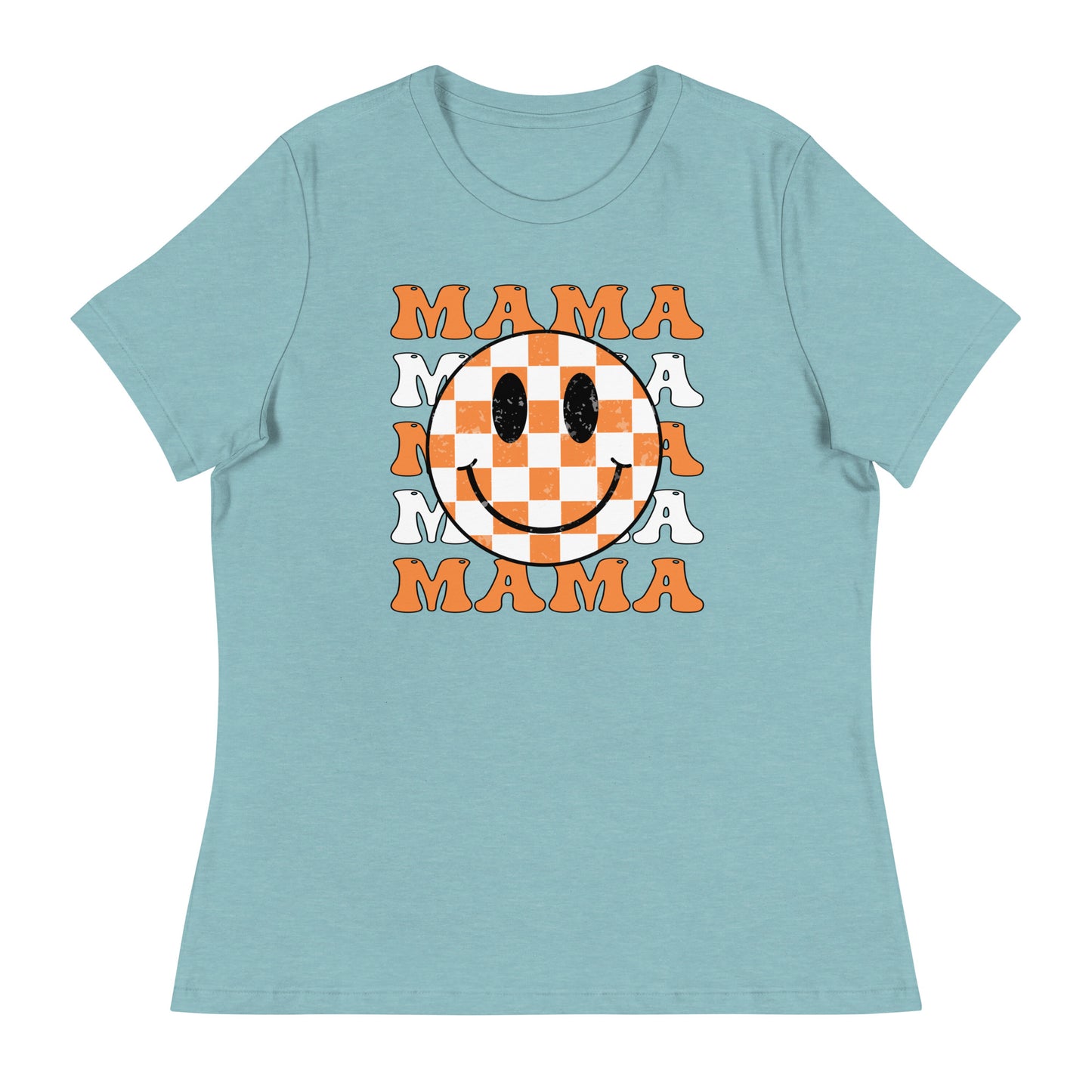 Mama Orange Checkered | Women's Relaxed T-Shirt