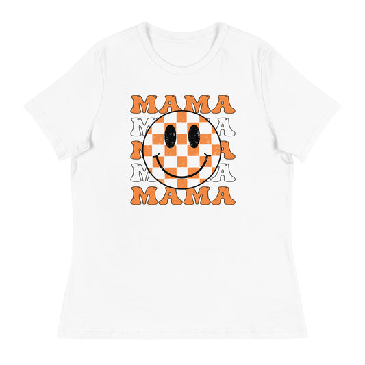 Mama Orange Checkered | Women's Relaxed T-Shirt