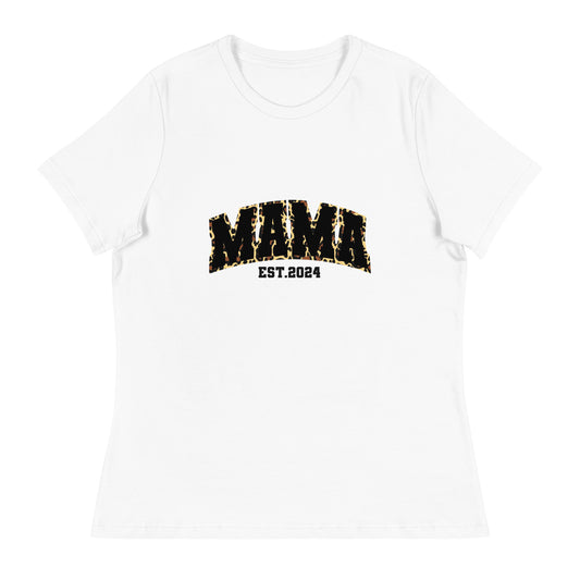 Mama est. 2024 Animal Print | Women's Relaxed T-Shirt